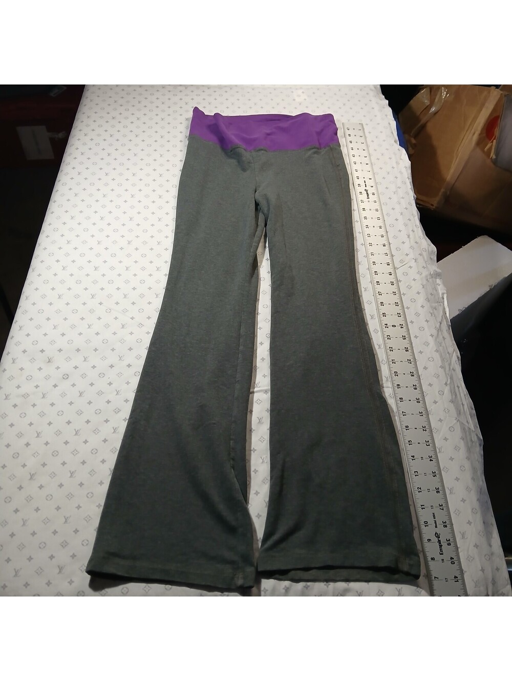 Aeropostale Vintage Y2K Gray Purple Foldover Flare Yoga Pants M